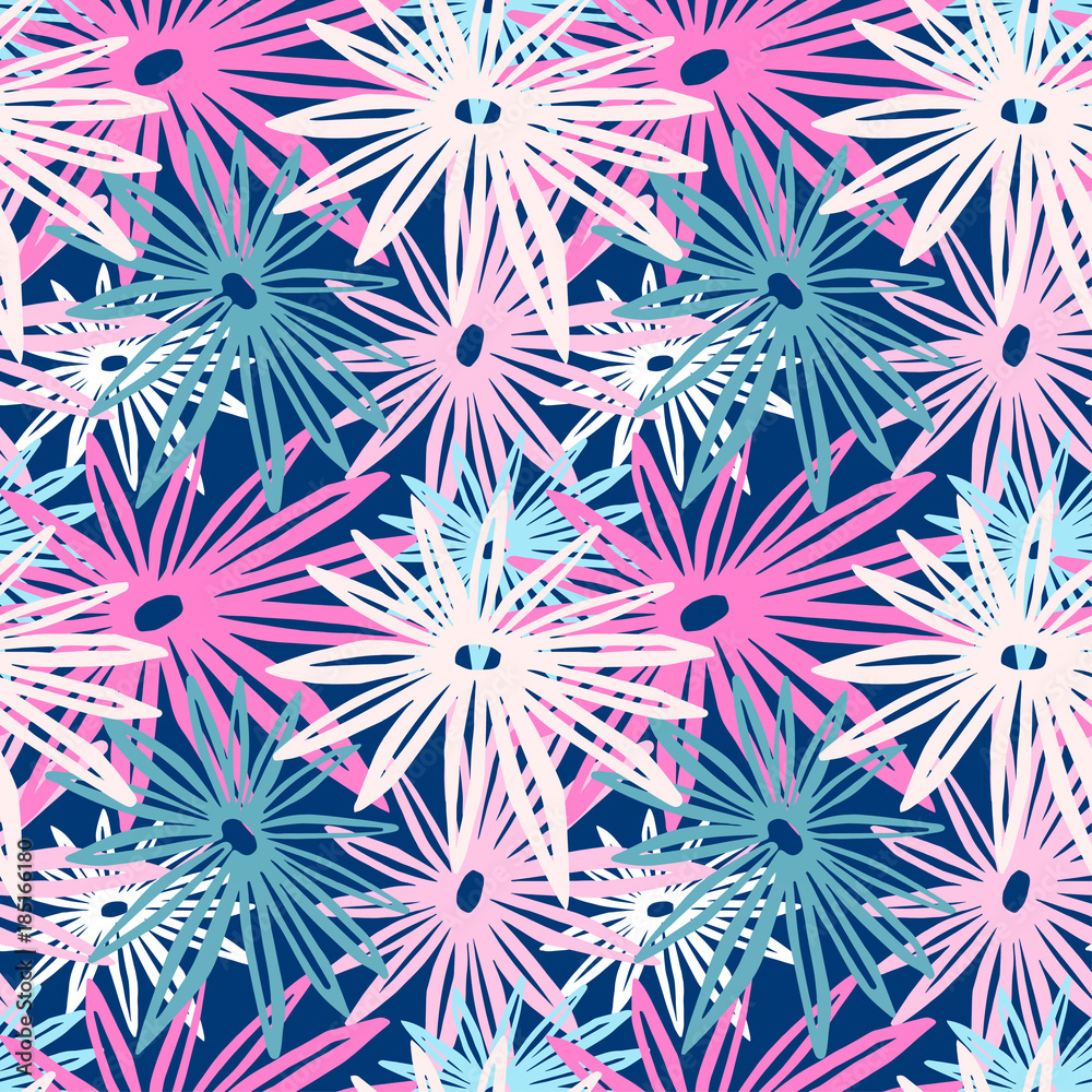 Flowers seamless hand craft expressive ink pattern. Flowers seamless hand craft expressive ink pattern.