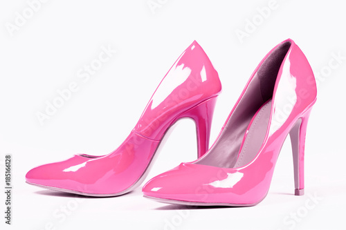 shiny pink shoes