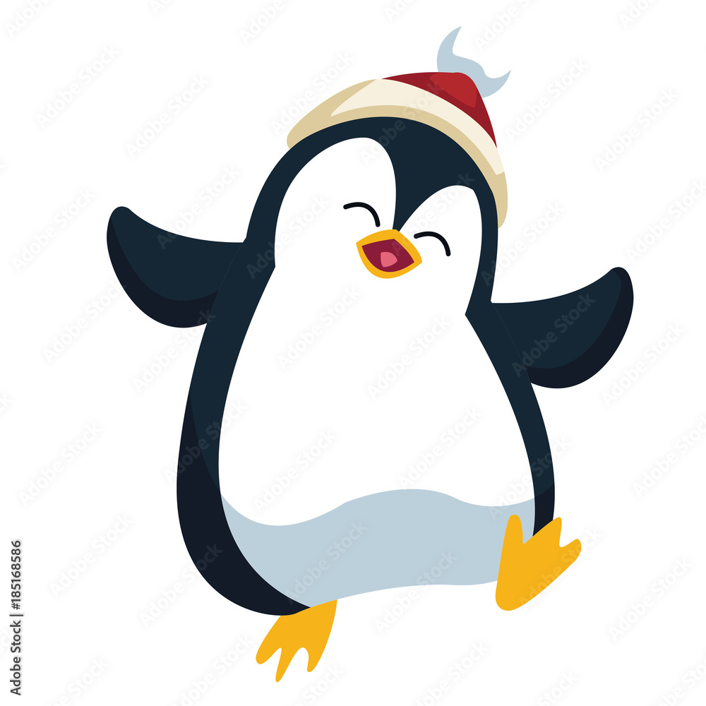 Fototapeta premium Penguin christmas cartoon
