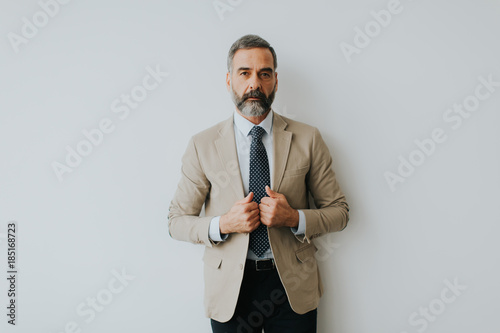 Portret of bearded handsome businessman