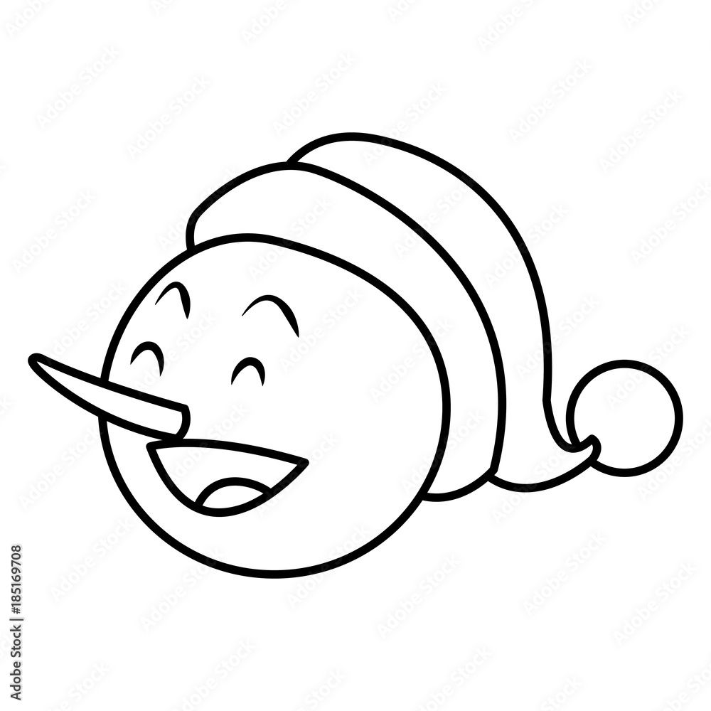 Obraz premium Snowman face christmas cartoon