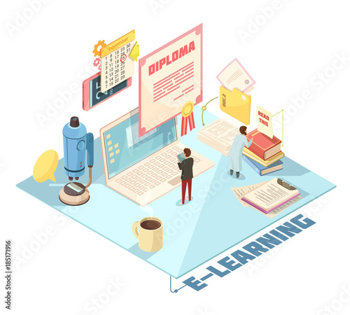 Online Education Isometric Design