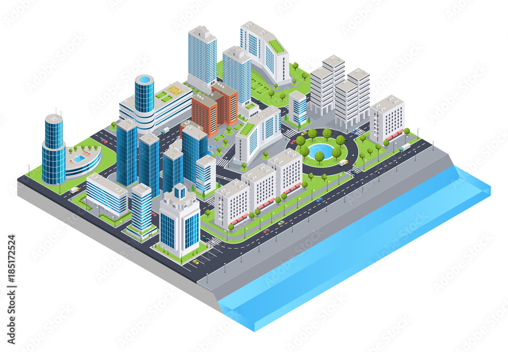 Isometric City Composition Isometric City Composition