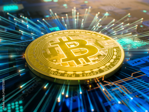 Bitcoin close up wide angle