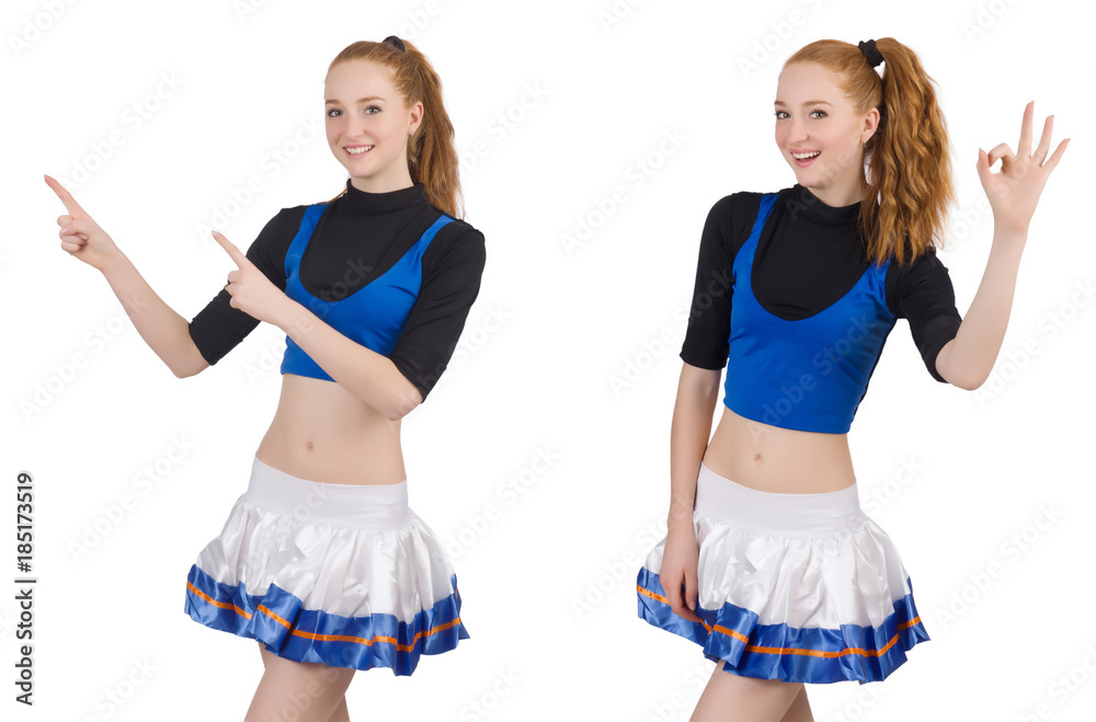 Cheerleader isolated on the white background Cheerleader isolated on the white background