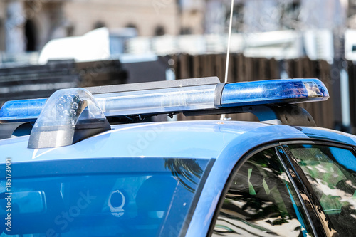 Canvas Print Light bar on a police car