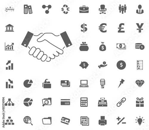 Handshake icon. money and finance icon set, vector icon