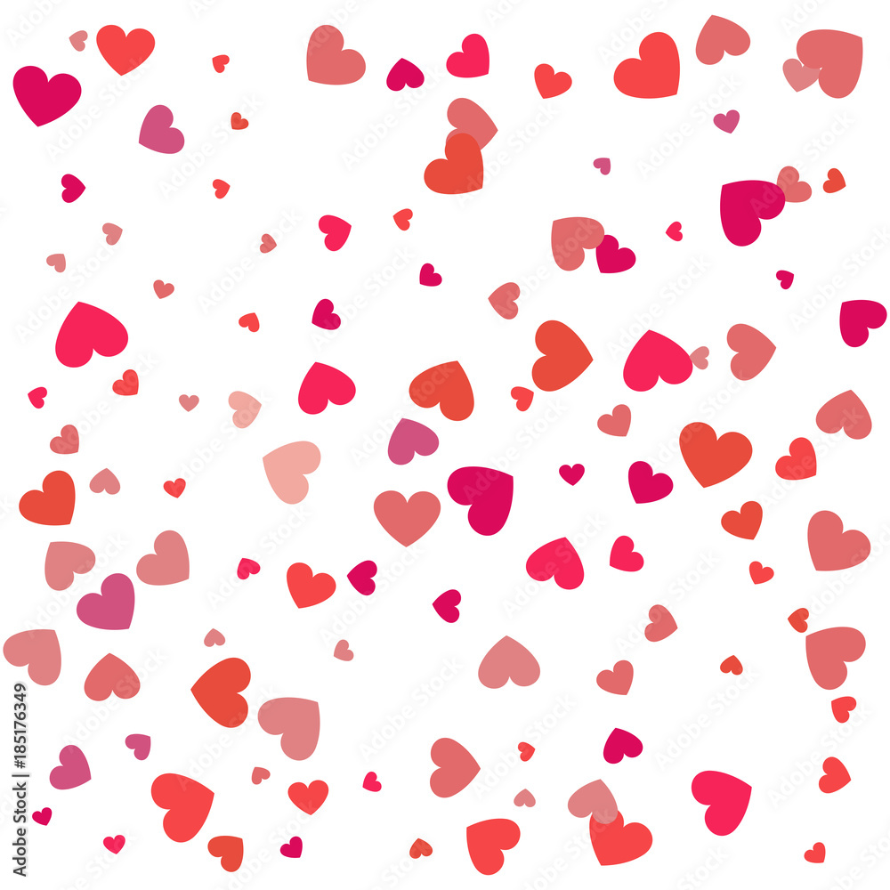Background with different colored confetti hearts for valentine time