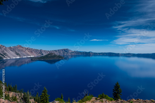 Blue Sky and Blue Water at Crater Lake © kellyvandellen