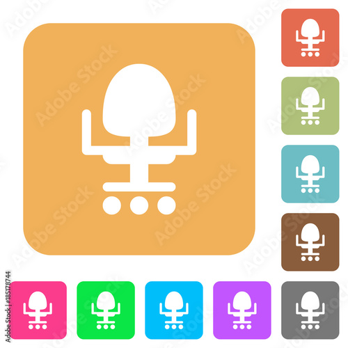 Office chair rounded square flat icons