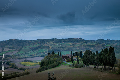 Casaglia, Pisa, Italy - 09 november, 2017: Trekking route in Casaglia, Municipality of Montecatini Val di Cecina photo