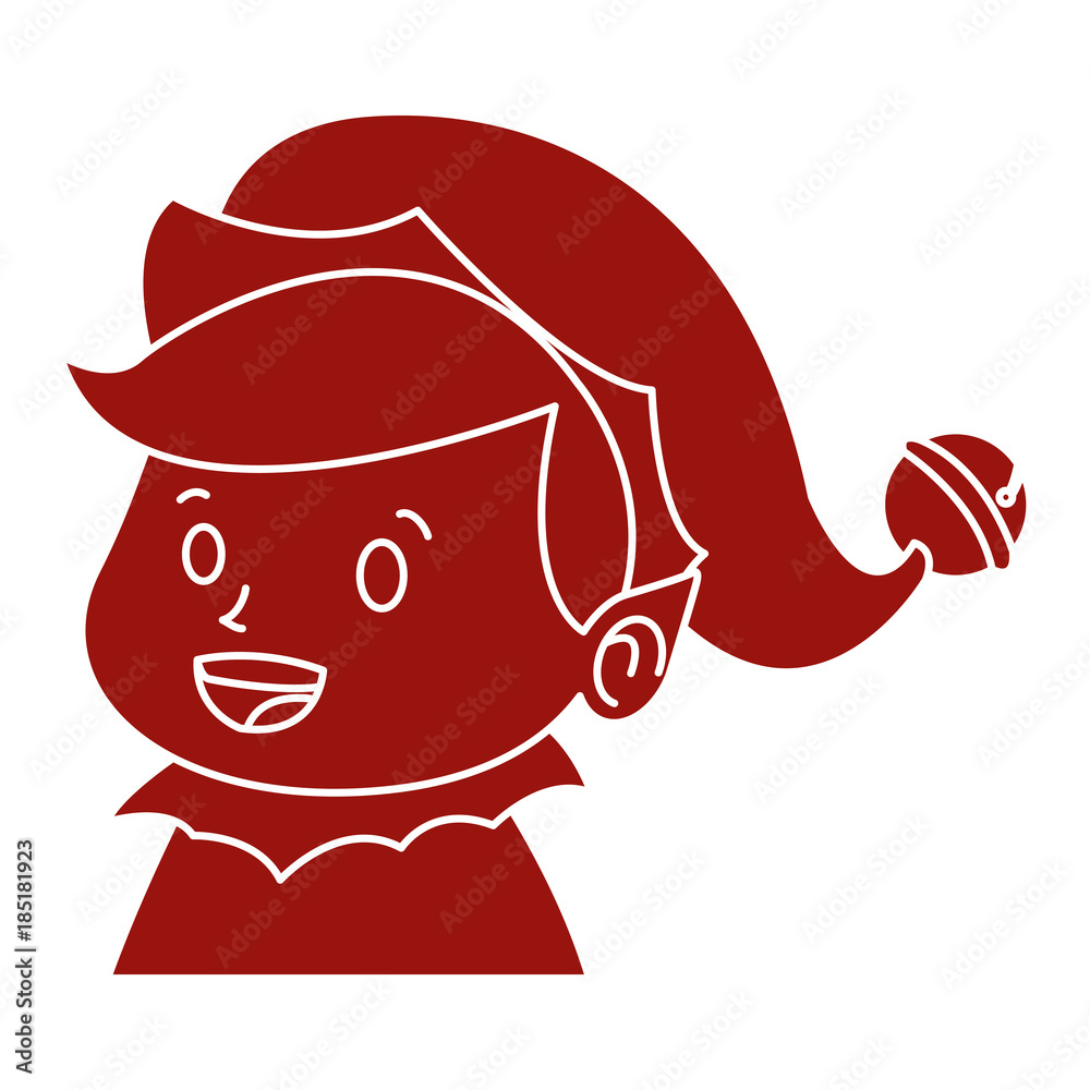 Cute elf face christmas cartoon Cute elf face christmas cartoon