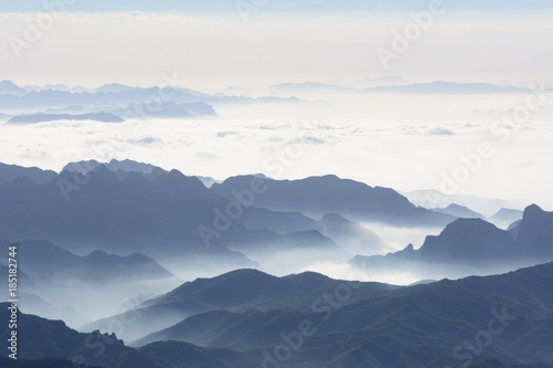 Beautiful layers of mountain range, mountain layer. © Xiaoneng
