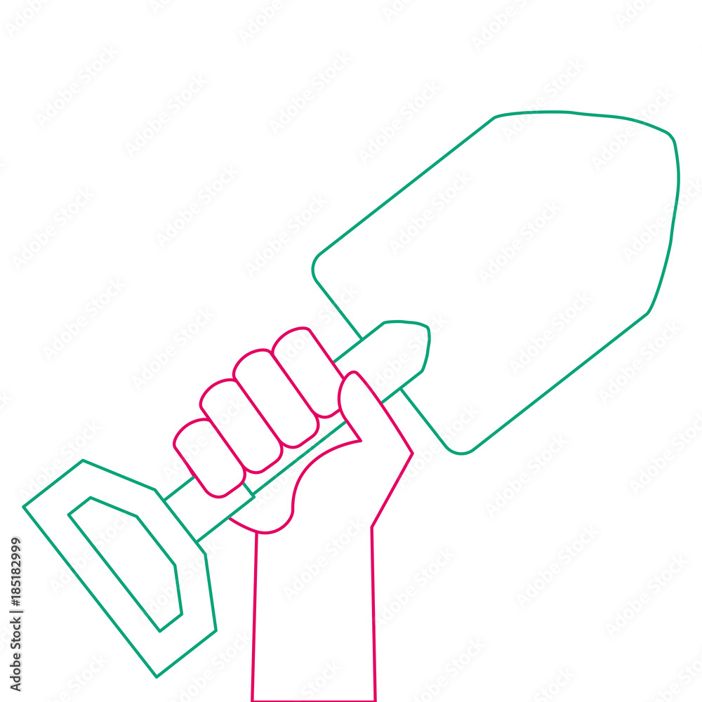 hand with gardening shovel isolated icon vector illustration design hand with gardening shovel isolated icon vector illustration design