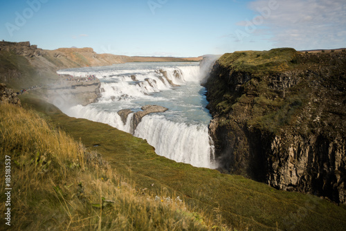 Gullfoss, one of Iceland's popular waterfalls. 