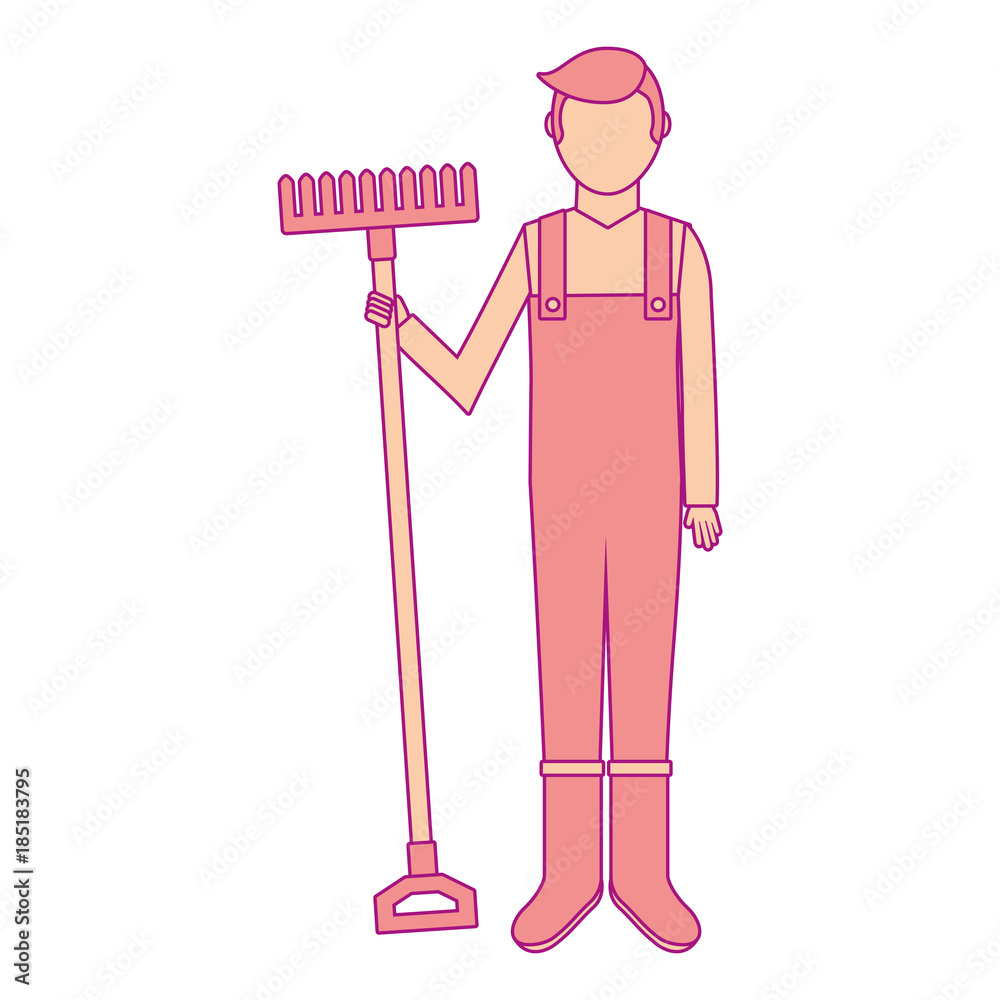gardener with rake avatar character icon vector illustration design gardener with rake avatar character icon vector illustration design