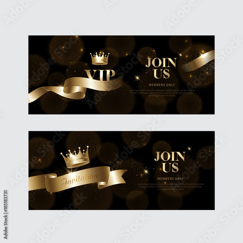 Luxury vip invitations and coupon backgrounds