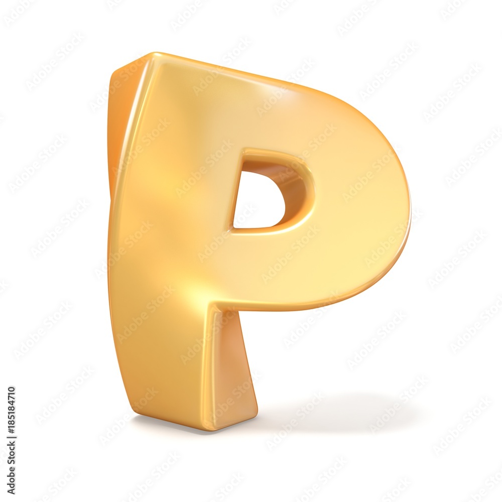 Orange twisted font uppercase letter P 3D Orange twisted font uppercase letter P 3D