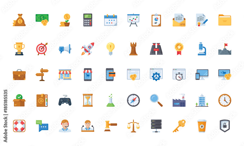 50 startup and business icon set 50 startup and business icon set