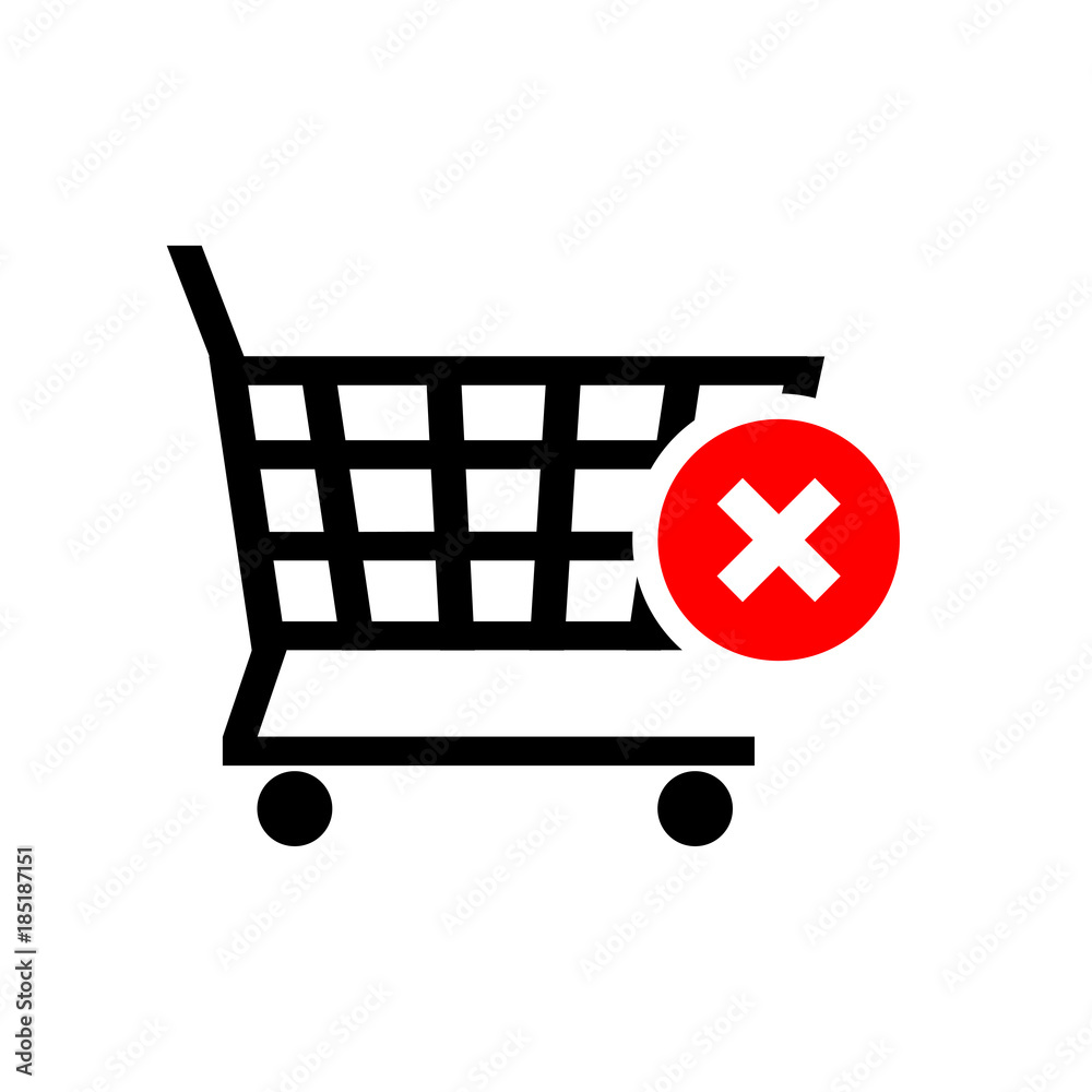 Shopping cart, supermarket trolley icon. Vector Illustration Shopping cart, supermarket trolley icon. Vector Illustration
