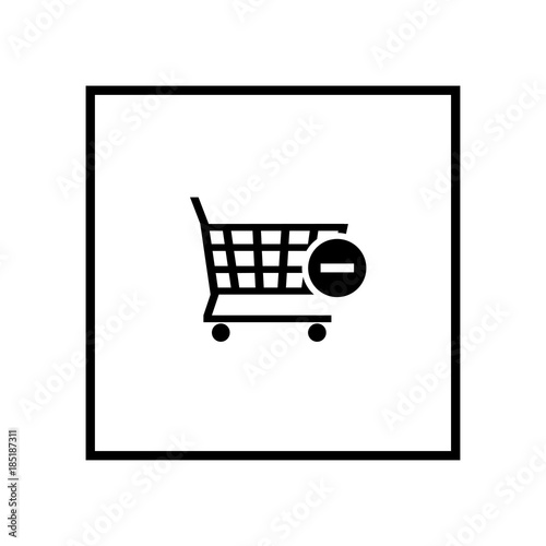 Shopping cart, supermarket trolley icon. Vector Illustration