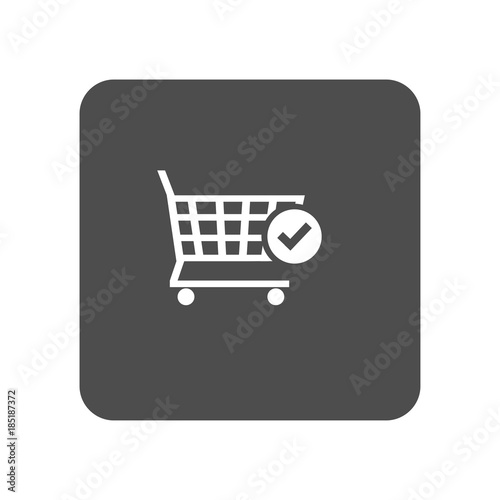 Shopping cart, supermarket trolley icon. Vector Illustration