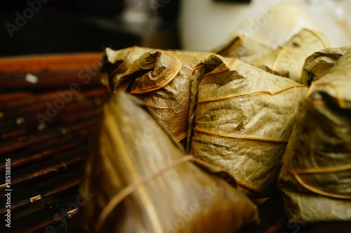 Traditional Chinese food: zongzi and glutinous rice chicken