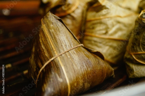 Traditional Chinese food: zongzi and glutinous rice chicken