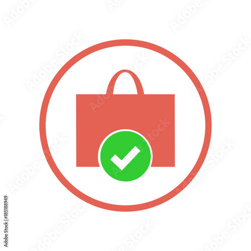 Shopping bag icon. Vector Illustration