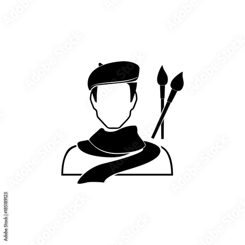 Artist avatar icon. Characters of professions Icon. Premium quality graphic design. Signs, symbols collection, simple icon for websites, web design, mobile app