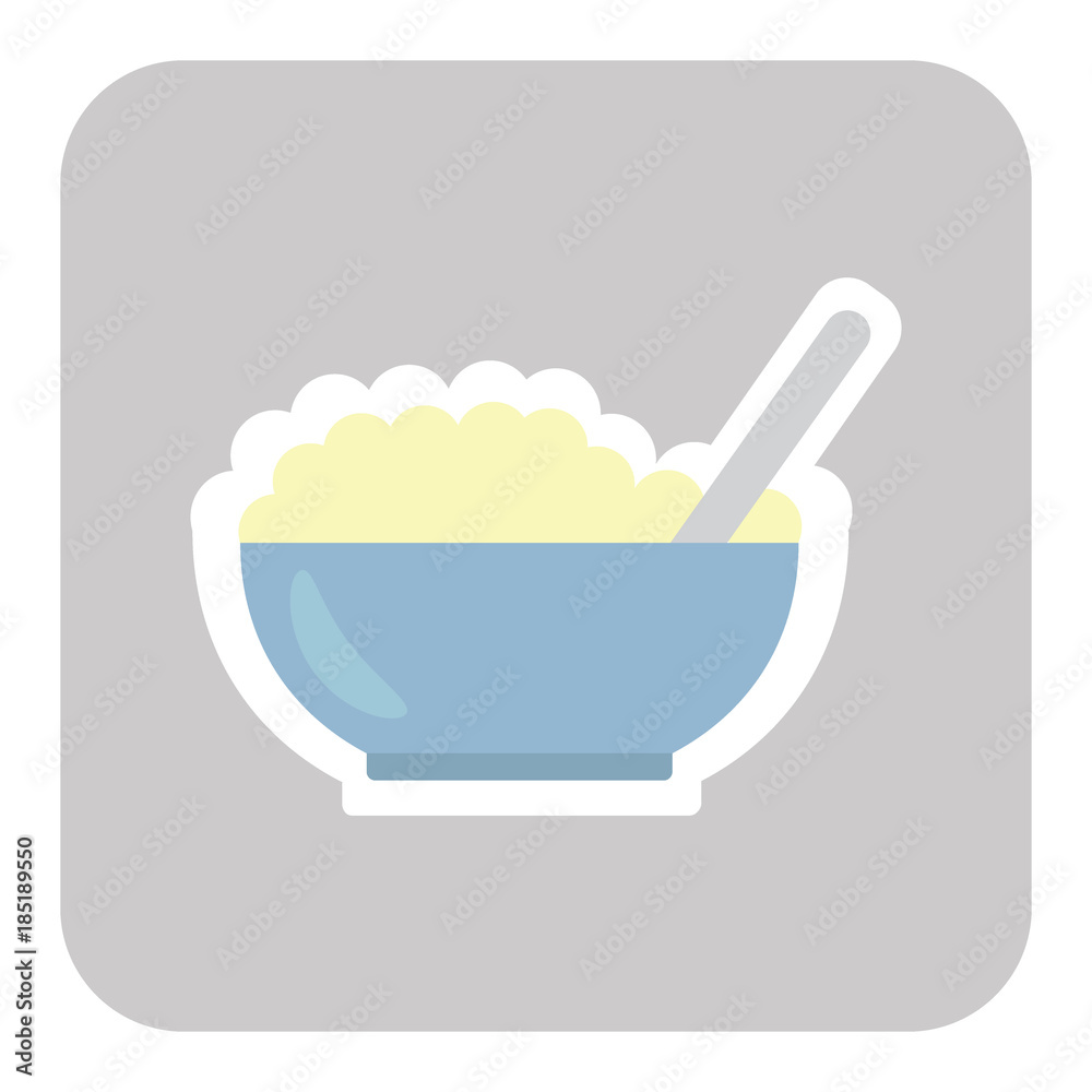 Bowl of porridge isolated on background. Vector Bowl of porridge isolated on background. Vector