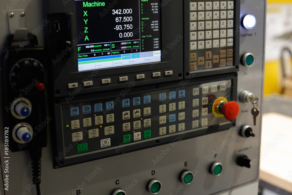control panel of the CNC machine control panel of the CNC machine