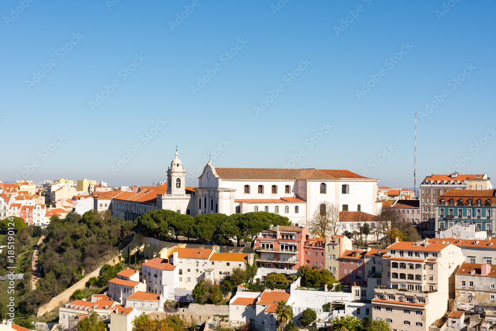 Igreja de São Vicente de Fora,  no bairro histórico de Alfama, na cidade e Distrito de Lisboa, em Portugal.