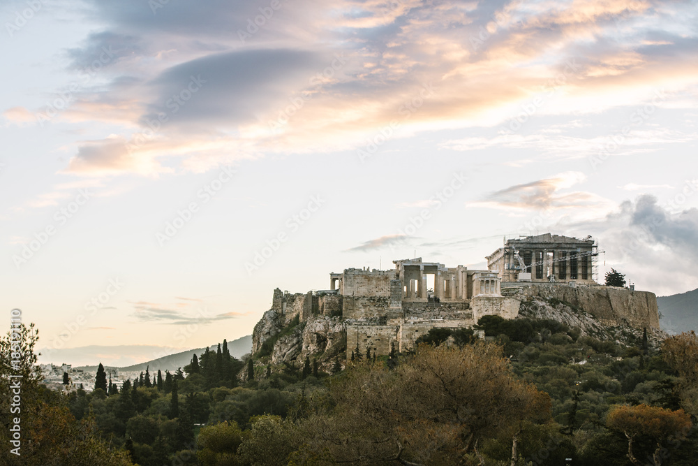 parthenon on the acropolis at sunrise parthenon on the acropolis at sunrise