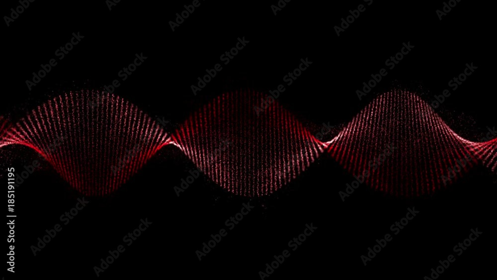 abstract stylised double helix structure rotating animation background loop red