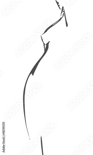 Beautiful sexy fitness girl. Pretty fit woman silhouette