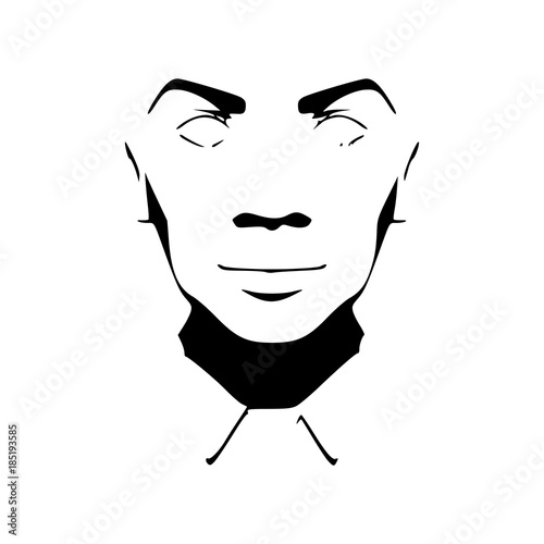 Face front view. Elegant silhouette of a head.