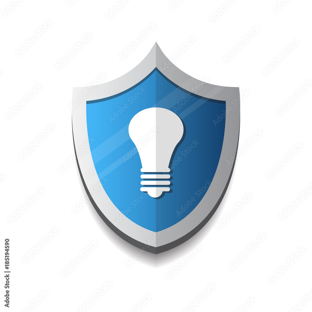Light Bulb On Shield Icon Protection And Security Concept Vector Illustration Light Bulb On Shield Icon Protection And Security Concept Vector Illustration