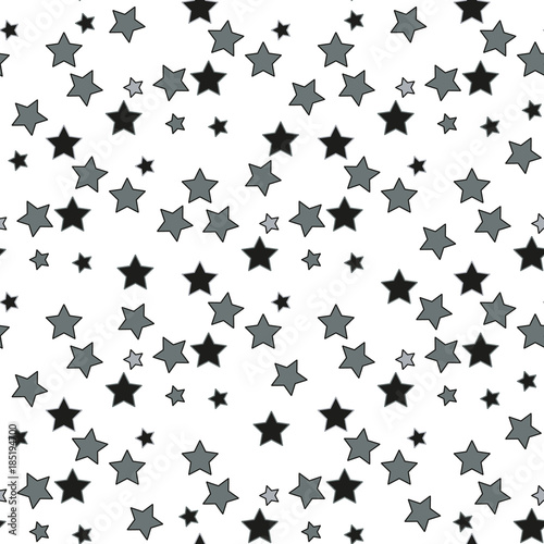Stars Seamless Pattern. The vector image. Starry night sky