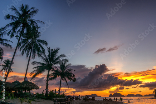 Beautiful sunset  in El Nido, Palawan island, Philippines © Alexey Pelikh
