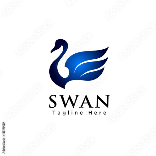 simple Abstract swan logo