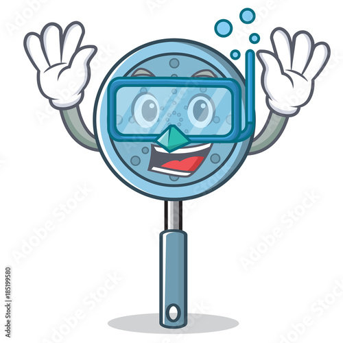 Diving skimmer utensil character cartoon