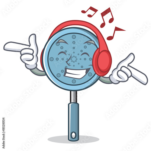 Listening music skimmer utensil character cartoon