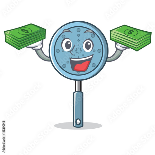 With money skimmer utensil character cartoon