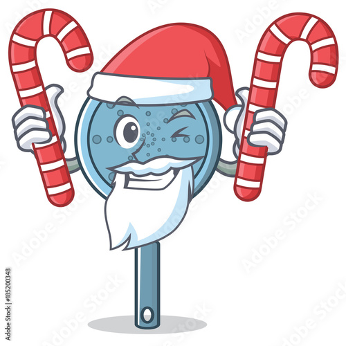 Santa with candy skimmer utensil character cartoon