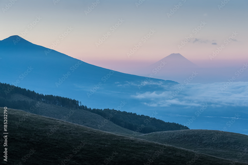 Mt.Fuji with cloud in summer sunrise