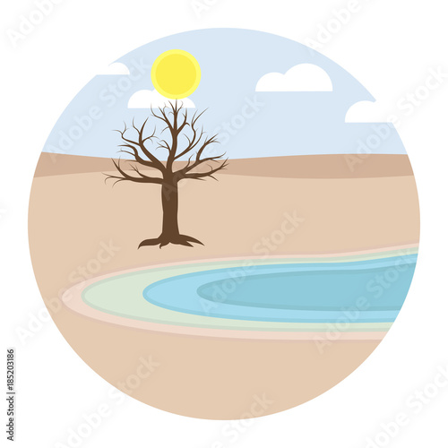 Trockenheit Flat Design Icon