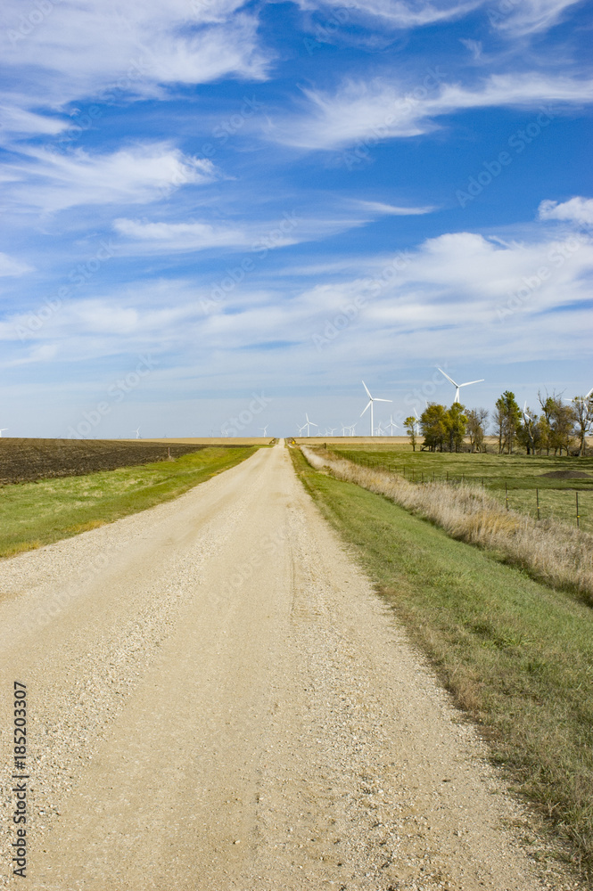 Windmills and Country Road Windmills and Country Road