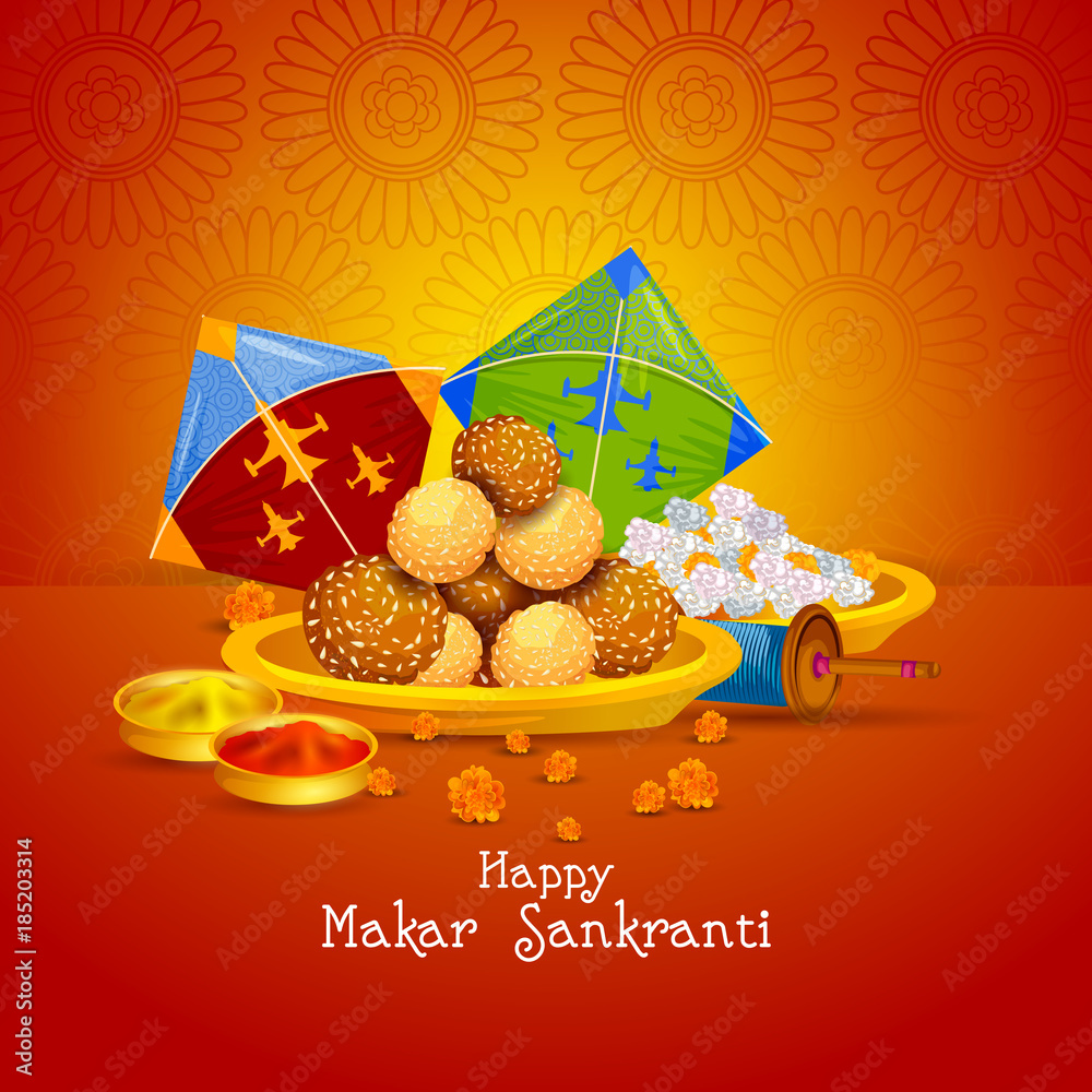 Obraz premium Happy Makar Sankranti background
