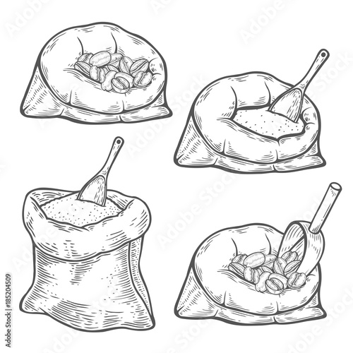 Sack with coffee beans